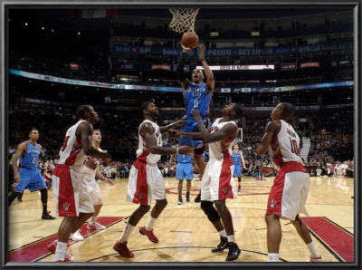 Oklahoma City Thunder V Toronto Raptors: Ed Davis, Amir Johnson And Russell Westbrook by Ron Turenne Pricing Limited Edition Print image