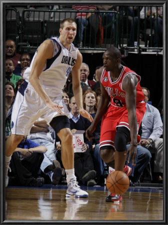 Chicago Bulls V Dallas Mavericks: Luol Deng And Dirk Nowitzki by Danny Bollinger Pricing Limited Edition Print image