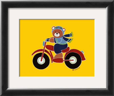 Bear On Motorcycle by Shelly Rasche Pricing Limited Edition Print image