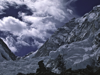 View Of Lhotseand Billowing Clouds, Khumbu Ice Fall by Michael Brown Pricing Limited Edition Print image