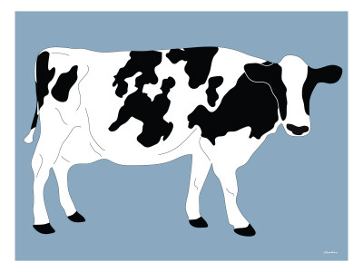 Blue Dairy Cow by Avalisa Pricing Limited Edition Print image