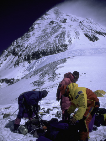 Climbers On Everest, Nepal by Michael Brown Pricing Limited Edition Print image