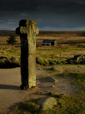 Nun's Cross, With Nun's Cross Farm Behind, Stormy Sky, Dartmoor Np, Devon, Uk by Ross Hoddinott Pricing Limited Edition Print image