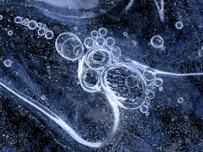 Ice Pattern And Trapped Air Bubbles, Dartmoor, Devon, Uk by Ross Hoddinott Pricing Limited Edition Print image