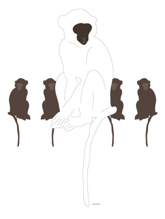 White Monkey by Avalisa Pricing Limited Edition Print image