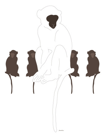White Monkey by Avalisa Pricing Limited Edition Print image