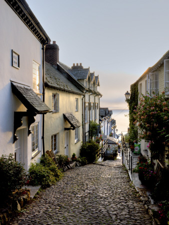 Cobbled Lane In Clovelly Fishing Village, North Devon, England by Adam Burton Pricing Limited Edition Print image