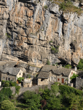 Village Nestled Under The Cliffs, La Malene, Gorges Du Tarn, Languedoc, France by Eric Baccega Pricing Limited Edition Print image