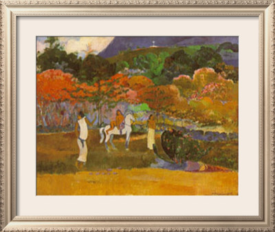 Women And White Horse by Paul Gauguin Pricing Limited Edition Print image