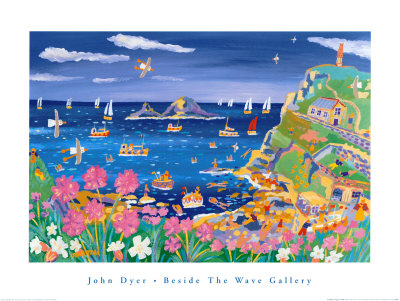 Sea Pinks At Cape Cornwall by John Dyer Pricing Limited Edition Print image