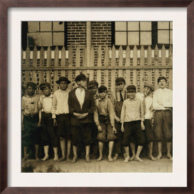 Night Work! Group Of Boys Working In Massey Hosiery Mills, Columbus, Georgia, C.1913 by Lewis Wickes Hine Pricing Limited Edition Print image