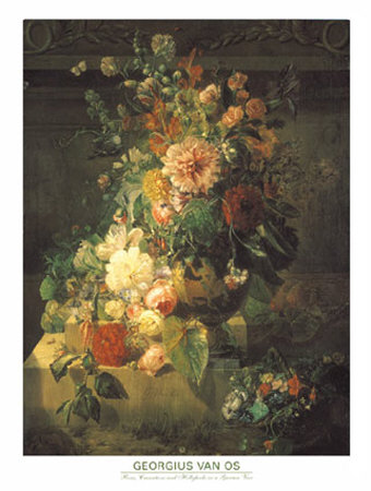 Roses, Carnations, Hollyhocks by Georgius Jacobus J. Van Os Pricing Limited Edition Print image