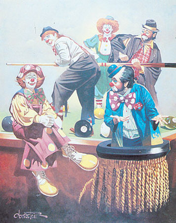 8-Ball Clowns by Oberstein Pricing Limited Edition Print image