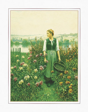 Girl With Basket by Daniel Ridgway Knight Pricing Limited Edition Print image