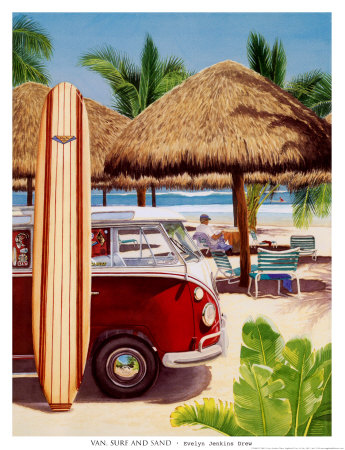 Van, Surf And Sand by Evelyn Jenkins Drew Pricing Limited Edition Print image