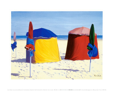The Sunshades In Deauville by Henri Deuil Pricing Limited Edition Print image