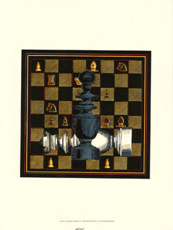 Chess Board On Black Ii by Deborah Bookman Pricing Limited Edition Print image