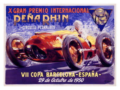 Pena Rhin Auto Racing, C.1950 by A. Garcia Pricing Limited Edition Print image