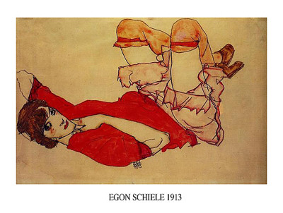 Wally Mit Roter Bluse, 1913 by Egon Schiele Pricing Limited Edition Print image