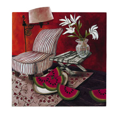Melon On Flowered Rug by Susan Webster Pricing Limited Edition Print image