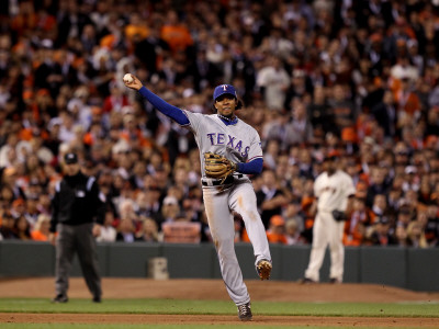 Texas Rangers V San Francisco Giants, Game 1: Elvis Andrus by Jacobsohn Jed Pricing Limited Edition Print image