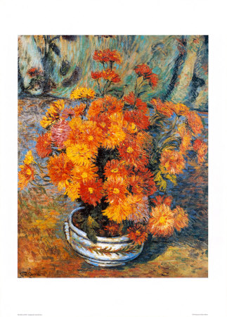 Vase With Yellow And Orange Flowers by A. Gauillaumin Pricing Limited Edition Print image