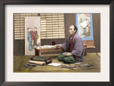 Portrait Of A Japanese Artist by Baron Von Raimund Stillfried Pricing Limited Edition Print image