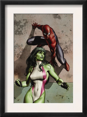 She-Hulk #4 Cover: She-Hulk And Spider-Man by Adi Granov Pricing Limited Edition Print image