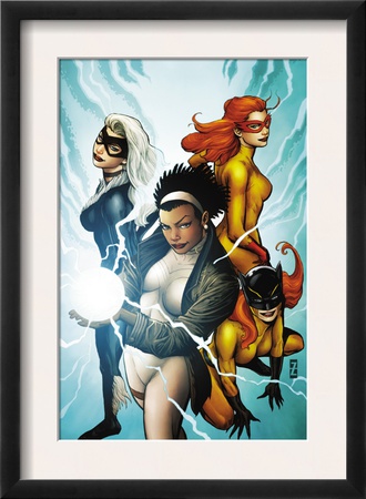 Marvel Divas #3 Cover: Photon, Hellcat, Black Cat And Firestar by Patrick Zircher Pricing Limited Edition Print image