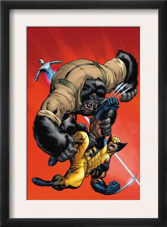 X-Men Vs. Agents Of Atlas #1 Cover: Wolverine And Gorilla-Man by Ed Mcguiness Pricing Limited Edition Print image