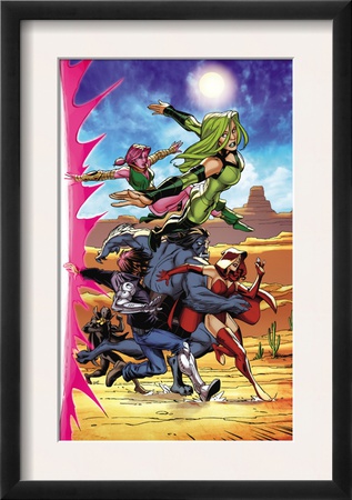 Exiles #3 Group: Polaris, Blink, Beast, Scarlet Witch, Forge And Black Panther by Salva Espin Pricing Limited Edition Print image