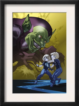 Dark Reign: Fantastic Four #4 Cover: Green Goblin, Richards, Franklin, Richards And Valeria by Pasqual Ferry Pricing Limited Edition Print image