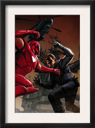 Captain America #33 Cover: Iron Man And Winter Soldier by Steve Epting Pricing Limited Edition Print image
