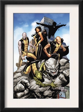 Young X-Men #10 Cover: Anole, Rockslide, Greymalkin, Dust, Mirage, Sunspot And Ink by Billy Tan Pricing Limited Edition Print image