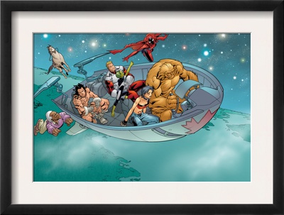 Alpha Flight #6 Group: Nemesis, Sasquatch, Major Mapleleaf, Yukon Jack And Alpha Flight Fighting by Clayton Henry Pricing Limited Edition Print image