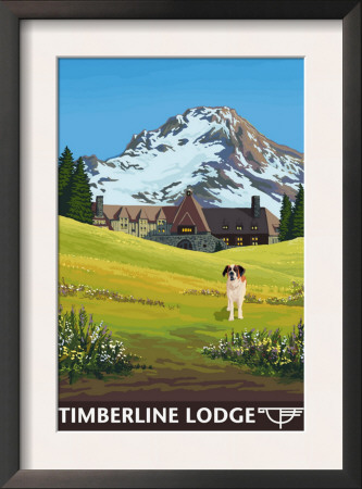 Timberline Lodge - Spring - Mt. Hood, Oregon, C.2009 by Lantern Press Pricing Limited Edition Print image