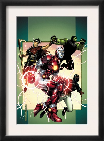 Young Avengers #3 Cover: Iron Lad, Wiccan, Hulkling And Patriot by Jim Cheung Pricing Limited Edition Print image