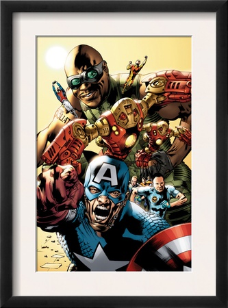 Ultimates Annual #1 Cover: Captain America, Rocketman, Iron Man, Goliath And Ultimates Crouching by Bryan Hitch Pricing Limited Edition Print image