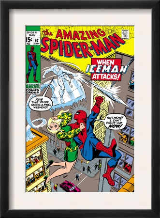 Amazing Spider-Man #92 Cover: Spider-Man, Stacy, Gwen And Iceman by Gil Kane Pricing Limited Edition Print image
