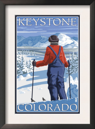 Skier Admiring - Keystone, Colorado, C.2008 by Lantern Press Pricing Limited Edition Print image