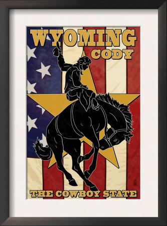 Cody, Wyoming Bucking Bronco, C.2009 by Lantern Press Pricing Limited Edition Print image