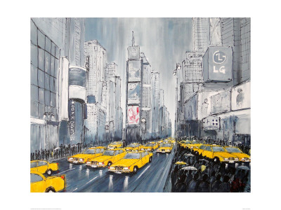 Rainy Day New York by Geoff King Pricing Limited Edition Print image