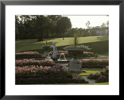 Tatton Park, Cheshire View Across Bedding And Fountain To Sloping Lawn & Building by Clive Boursnell Pricing Limited Edition Print image