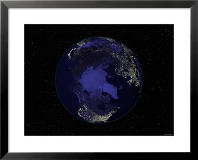Earth Centered On The North Pole by Stocktrek Images Pricing Limited Edition Print image
