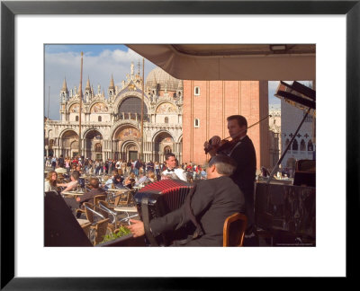 Band Playing For The Crowd In The Piazza San Marco, Venice, Italy by Janis Miglavs Pricing Limited Edition Print image