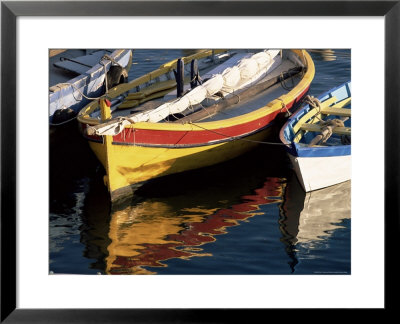 Colourful Boats Reflected In The Water Of The Harbour, Sete, Herault, Languedoc-Roussillon, France by Ruth Tomlinson Pricing Limited Edition Print image