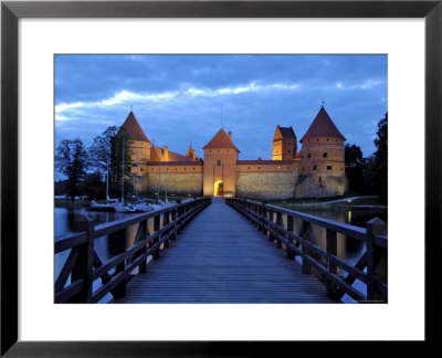 Trakai Castle Illuminated At Night, Trakai, Near Vilnius, Lithuania, Baltic States, Europe by Gary Cook Pricing Limited Edition Print image