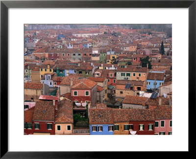 Burano Rooftops From The Belltower, Venice, Burano, Veneto, Italy by Roberto Gerometta Pricing Limited Edition Print image