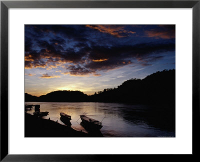 Boats On The Mekong River At Dusk, Luang Prabang, Laos by Ryan Fox Pricing Limited Edition Print image