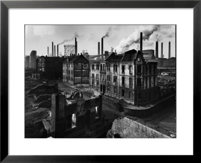 Bomb Damaged Buildings In The Shadow Of The Thyssen Steel Mill by Ralph Crane Pricing Limited Edition Print image